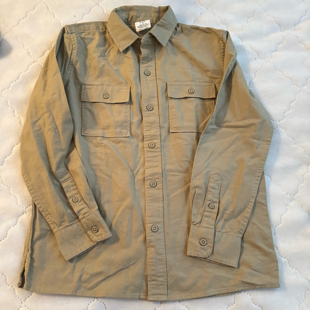 Gap Kids Khaki Button Down Shirt, Size M (8) Indiana Jones Costume